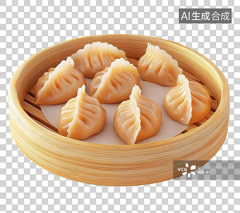 【AI数字艺术】蒸屉里的蒸饺 饺子 虾饺 美食图片素材