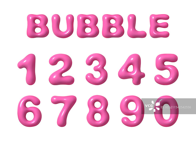 泡泡气球字体光泽字母图片素材