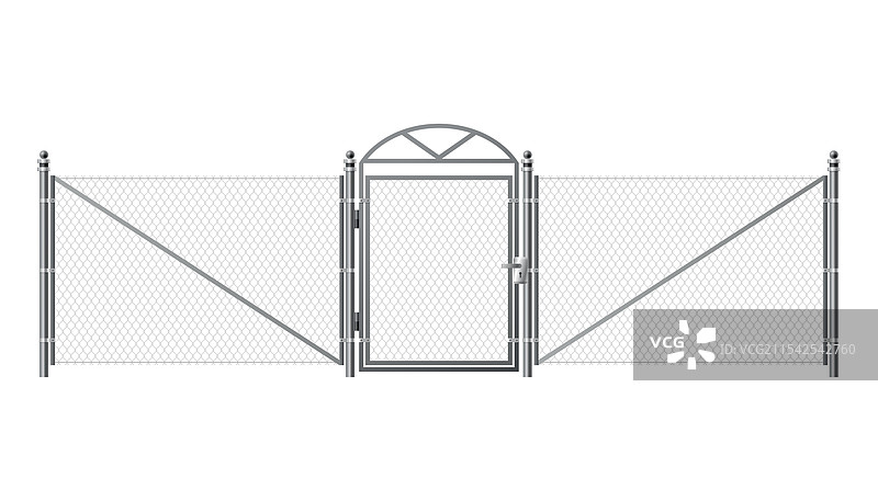 金属丝栅栏和门链条栅栏图片素材