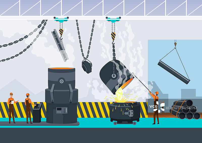 冶金工业概念与冶炼厂图片素材