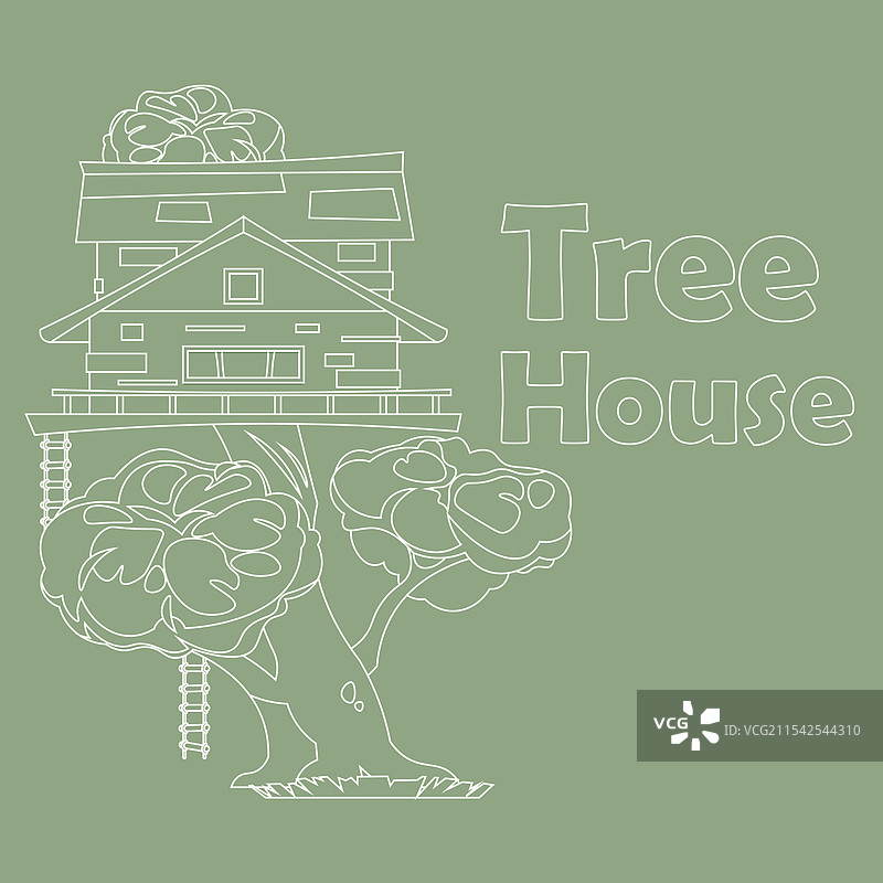 孩子们的小树屋，温馨舒适的家园图片素材