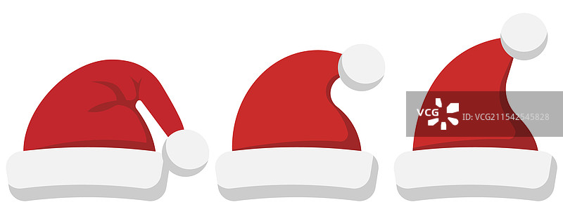 一组节日圣诞老人帽子图片素材