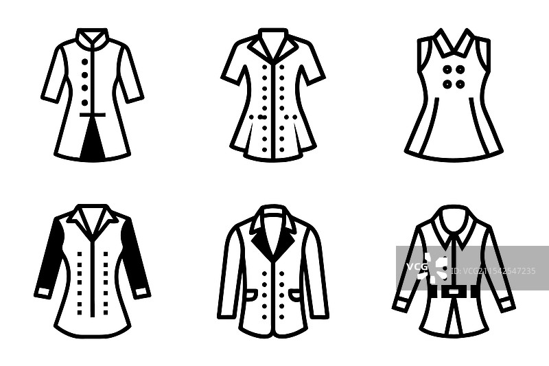 服装图标捆绑套装风格图片素材