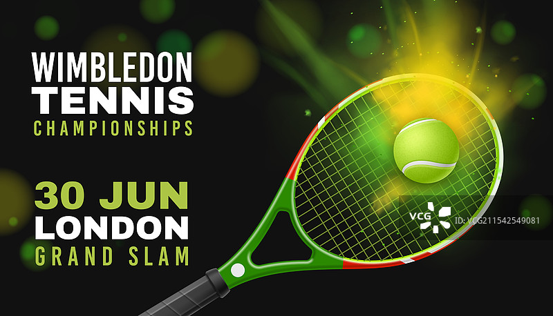 网球锦标赛邀请海报（横版）图片素材