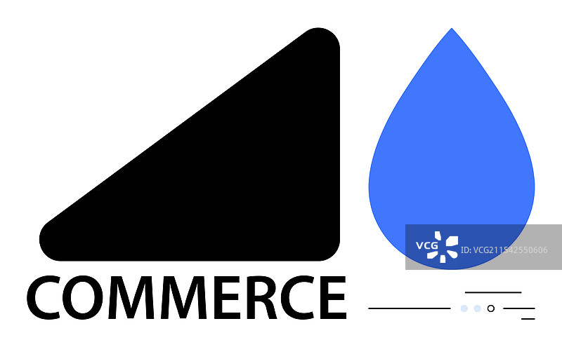 带有黑色三角形和蓝色水的商业标志图片素材