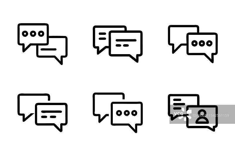 聊天图标套件风格图片素材