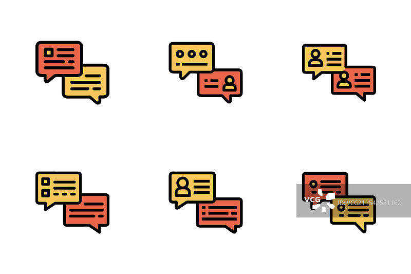 聊天图标套件风格图片素材