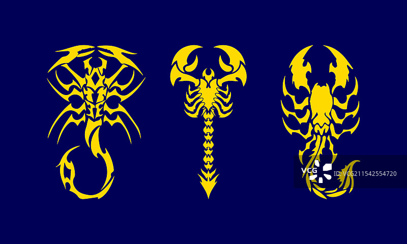 蝎子部落纹身设计星座符号图标图片素材