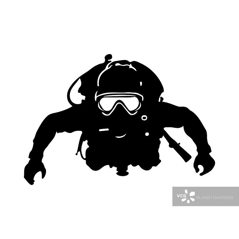 水下潜水员剪影图片素材