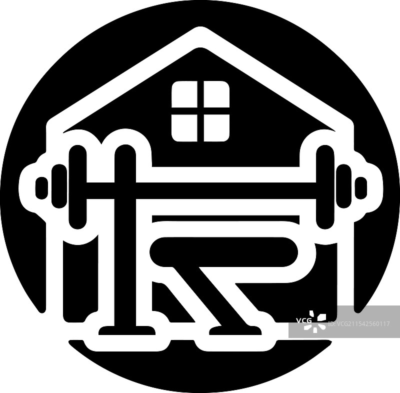 健身房剪影图标，白色背景图片素材