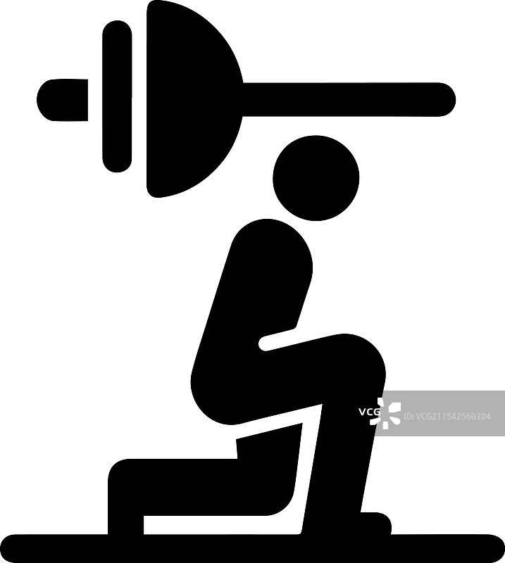 健身房剪影图标，白色背景图片素材