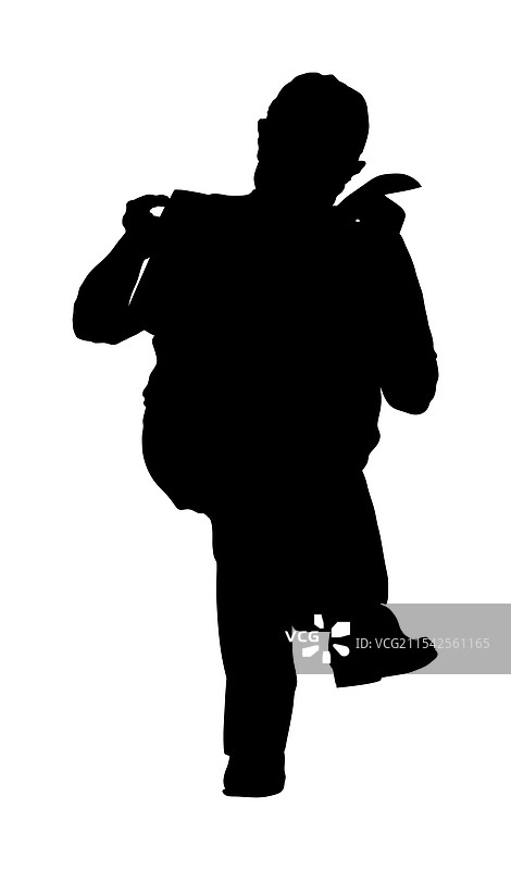 退休老人阅读报纸的剪影图片素材