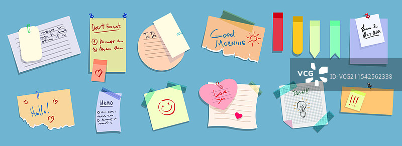 卡通便签贴纸套装图片素材