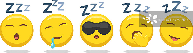 睡觉的表情符号脸图片素材