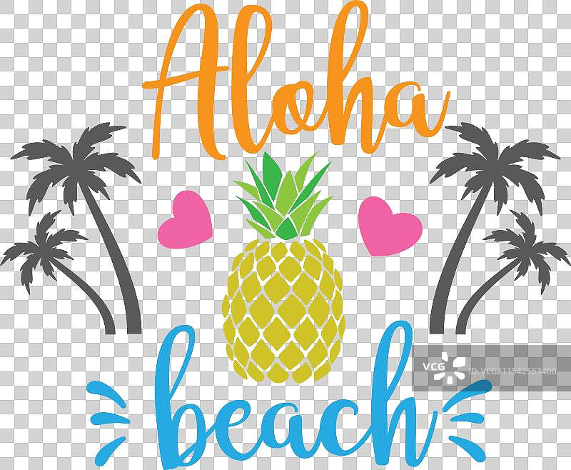 夏威夷海滩问候语设计模板图片素材