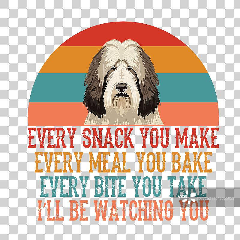 每个小吃你做的老英格兰牧羊犬T恤图片素材