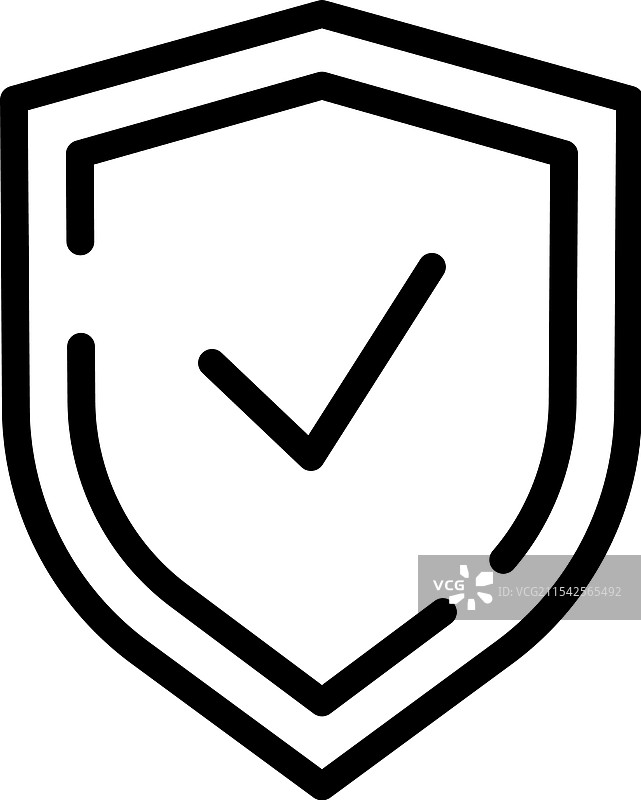 带有勾号的盾牌，象征着保护图片素材