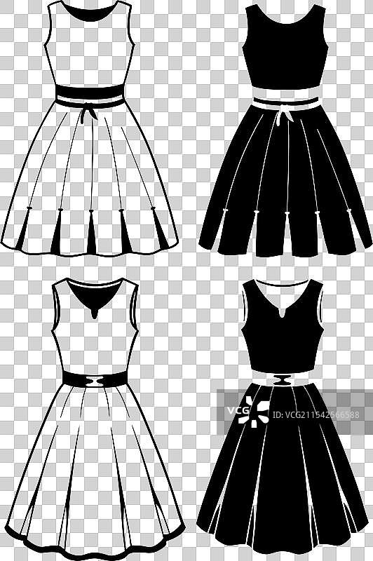 一套线条连衣裙的技术时尚线条艺术图片素材