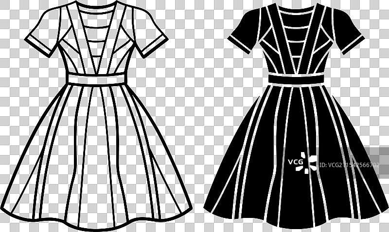 一套线条连衣裙的技术时尚线条艺术图片素材