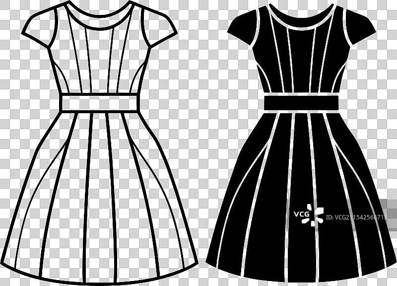 一套线条连衣裙的技术时尚线条艺术图片素材