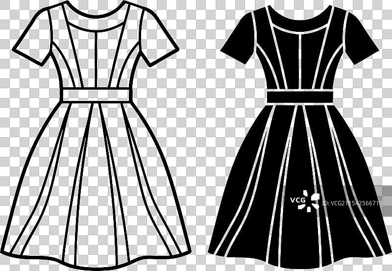 一套线条连衣裙的技术时尚线条艺术图片素材