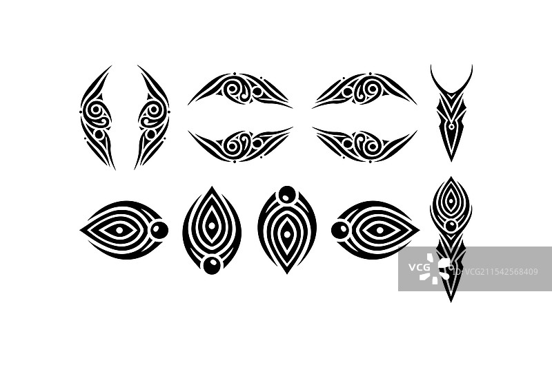 部落纹身设计合集，用于身体艺术图片素材