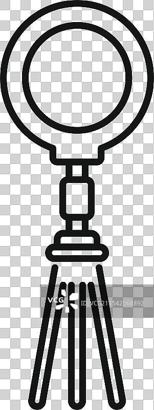 三脚架上的环形灯用于拍照或录像图片素材