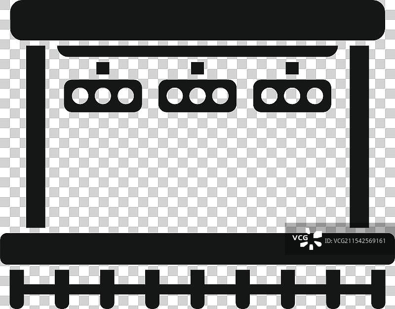 空荡荡的公交车站，电子时刻表显示着信息图片素材