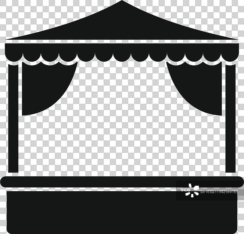 带帘子的简单市场摊位图片素材