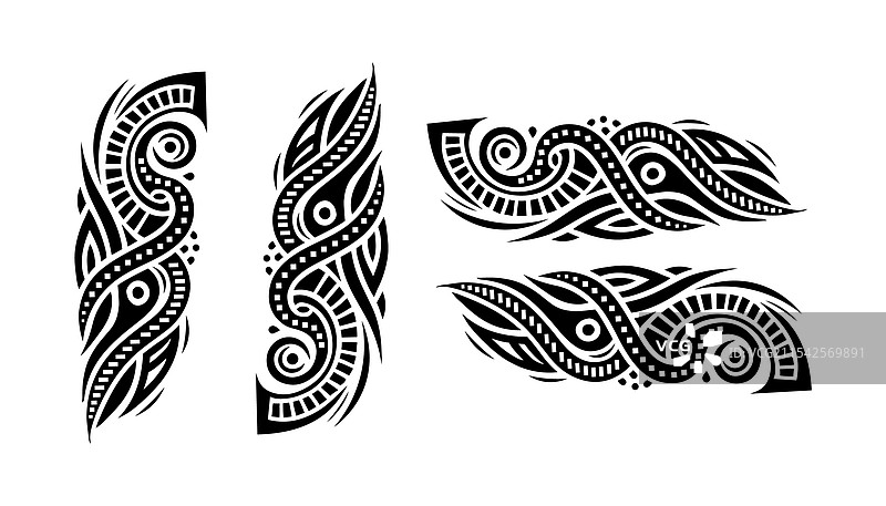 一套复杂的部落纹身设计图片素材