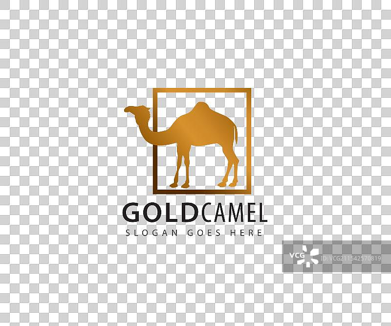 骆驼在地平线的图标logo设计模板图片素材