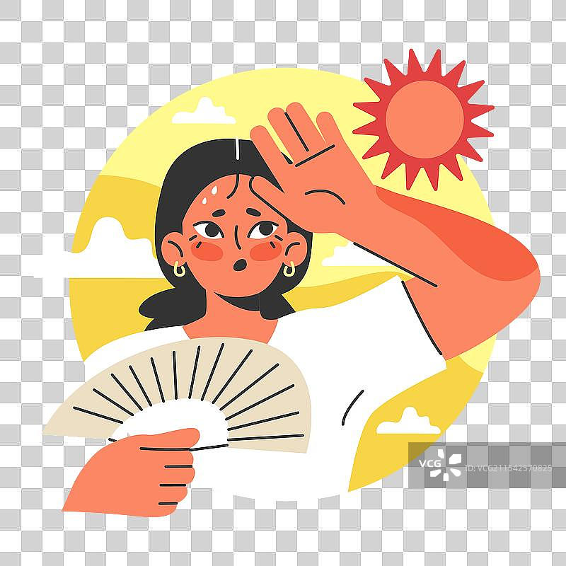 热浪中的女性角色痛苦不堪图片素材