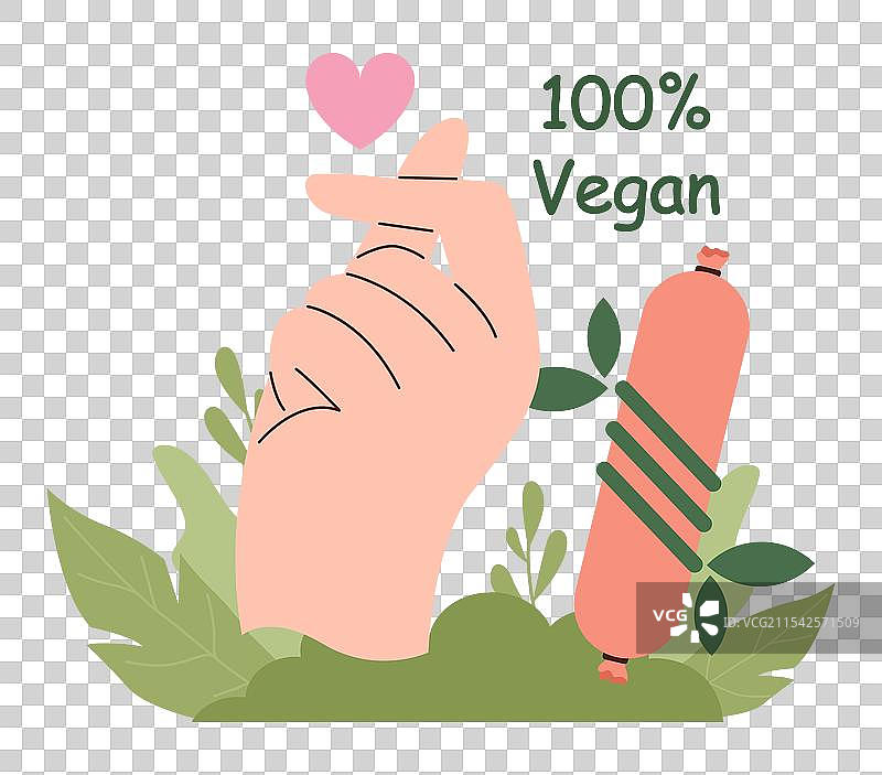 健康的素食饮食角色在吃肉图片素材