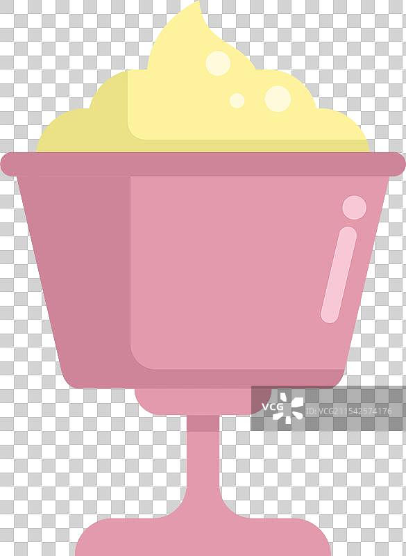 粉色甜点杯盛着美味的香草冰淇淋图片素材