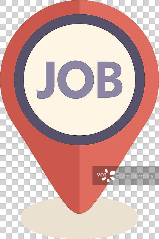 红色图钉指向工作机会位置图片素材