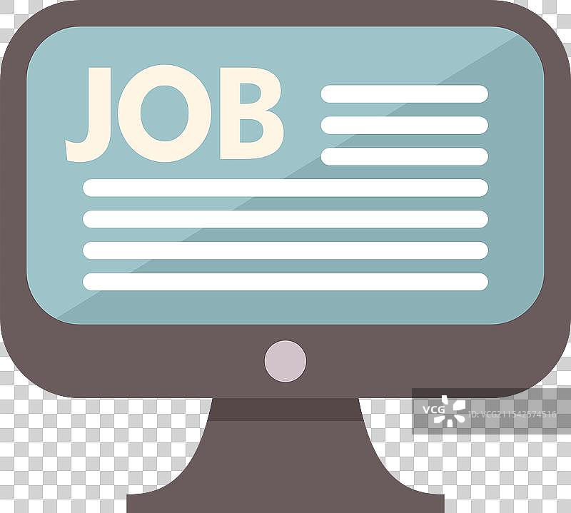 电脑屏幕上显示求职搜索结果图片素材