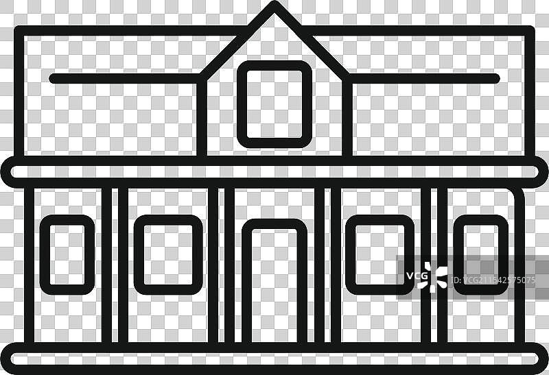 大学建筑立面，带有柱子和图片素材