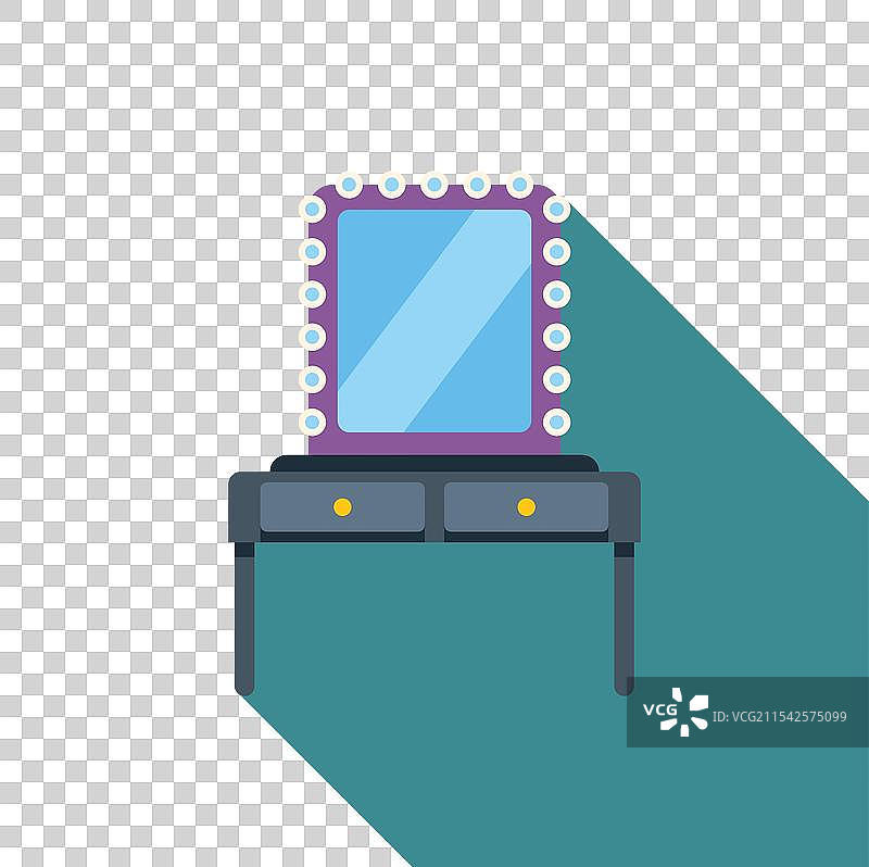 带镜子和灯泡的梳妆台图片素材