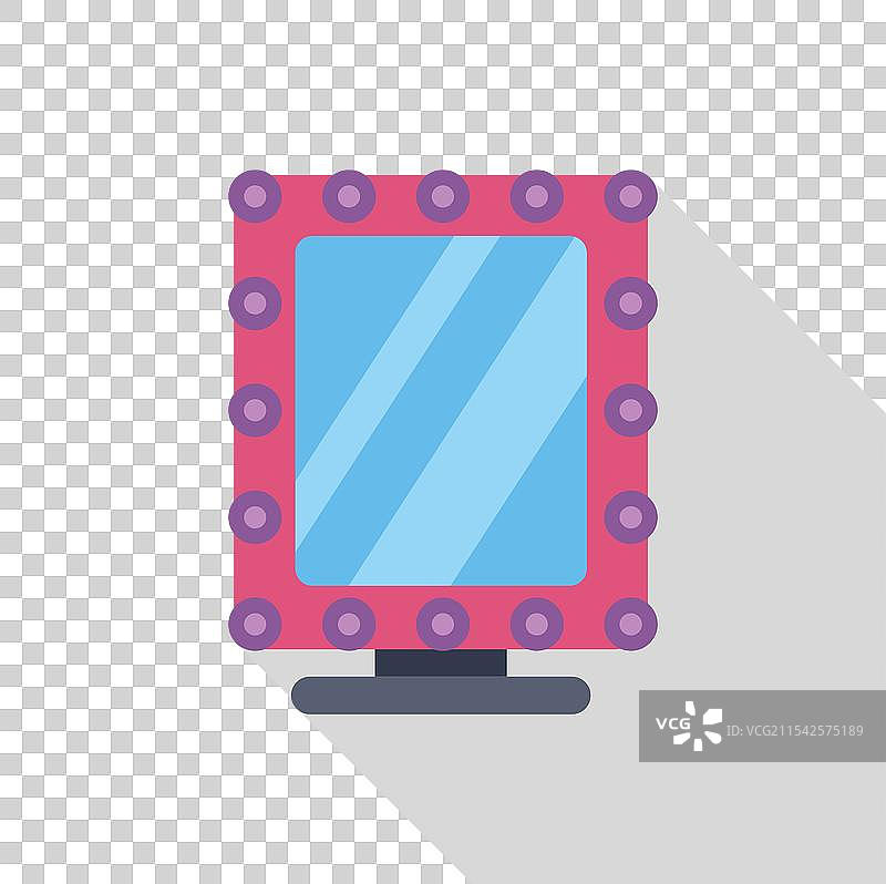 带灯泡的方形化妆镜用于化妆图片素材