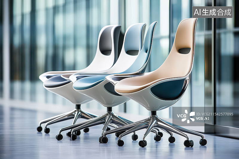 【AI数字艺术】成排的办公椅图片素材