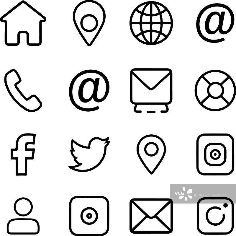 社交媒体图标设计合集图片素材