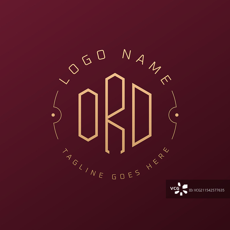 奢华的ORD字母标志设计，优雅的字母ORD图片素材