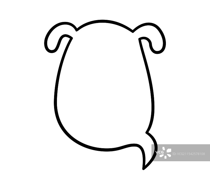 可爱的狗狗宠物，空白对话框，带尾巴的框架图片素材