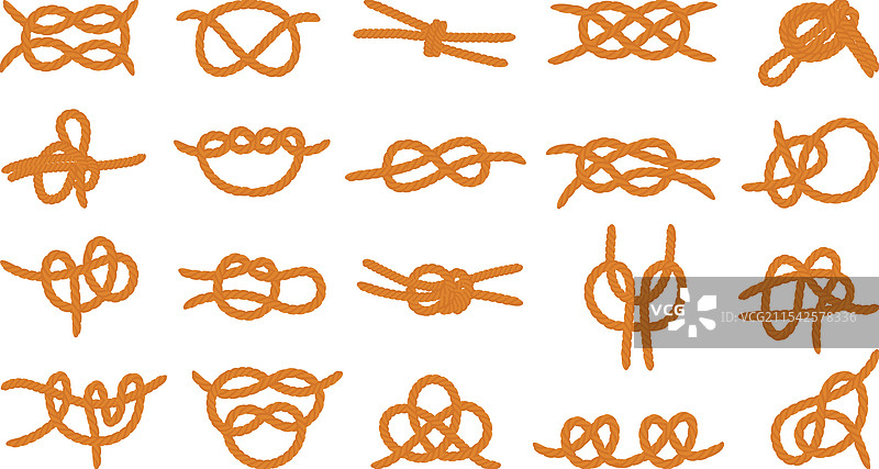 卡通风格的孤立绳结，航海与划船主题图片素材