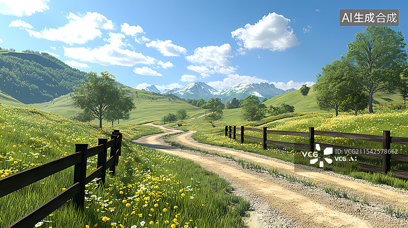 【AI数字艺术】户外路场景图片素材