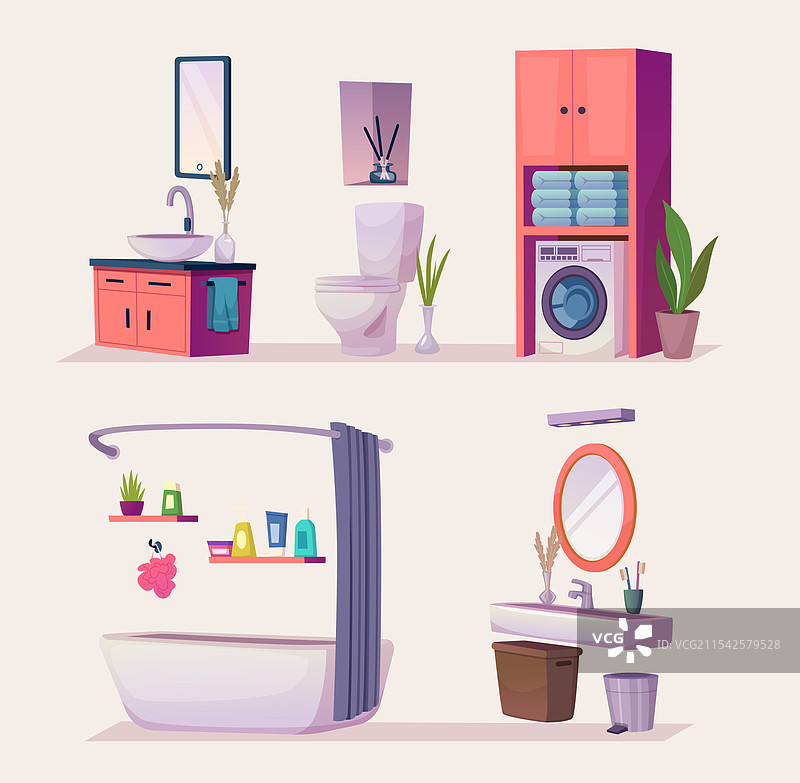 现代舒适的浴室室内背景图片素材