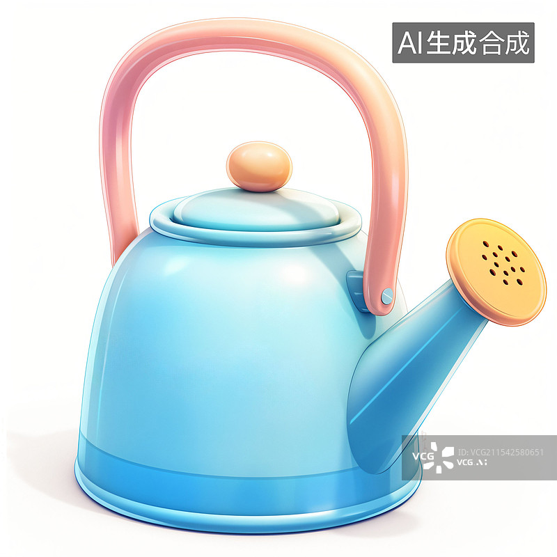 【AI数字艺术】水壶、浇水、可爱、卡通、C4D、图片素材