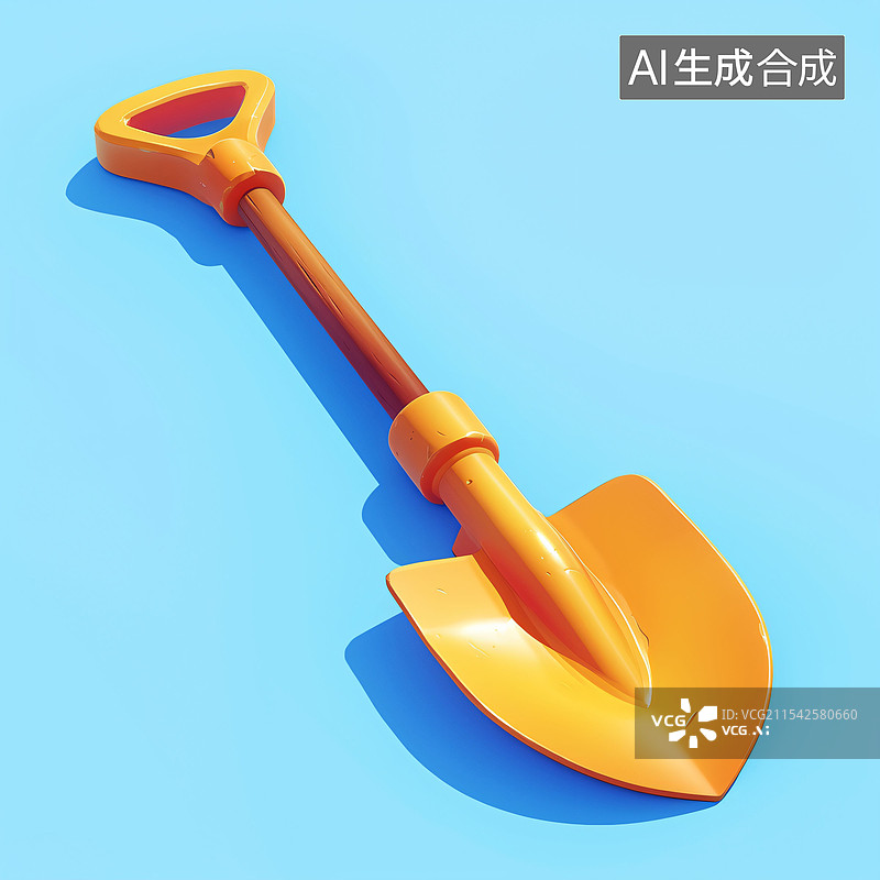 【AI数字艺术】铲子、金属、古铜、金、可爱、卡通、C4D、图片素材