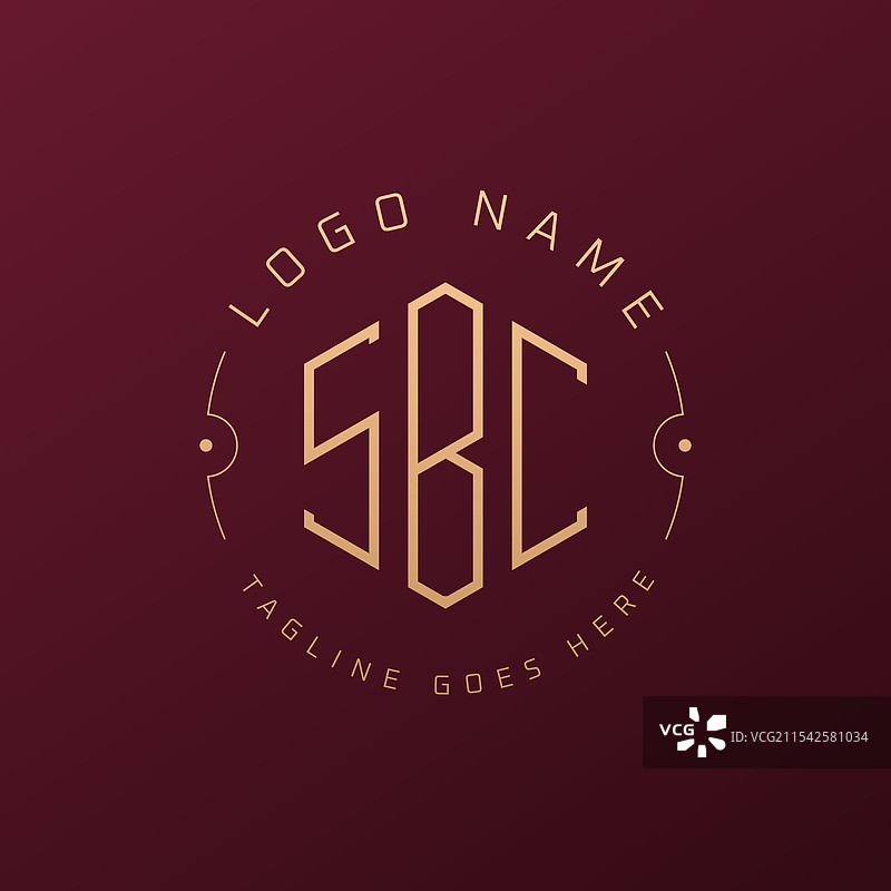 奢华的SBC标志设计，优雅的字母SBC图片素材