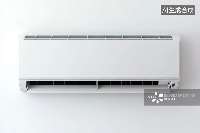 【AI数字艺术】壁挂式家用空调的白色背景图片素材